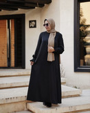 خرید مانتو بلند با آستین چین دار